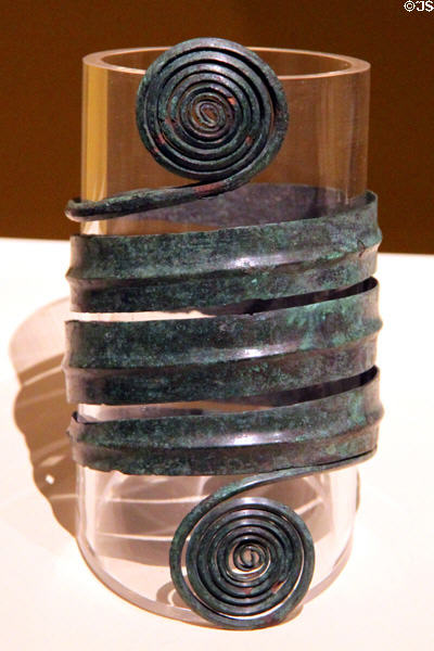 Bronze age ankle bracelet (after 2300 BCE) at Historical Museum of City of Vienna. Vienna, Austria.