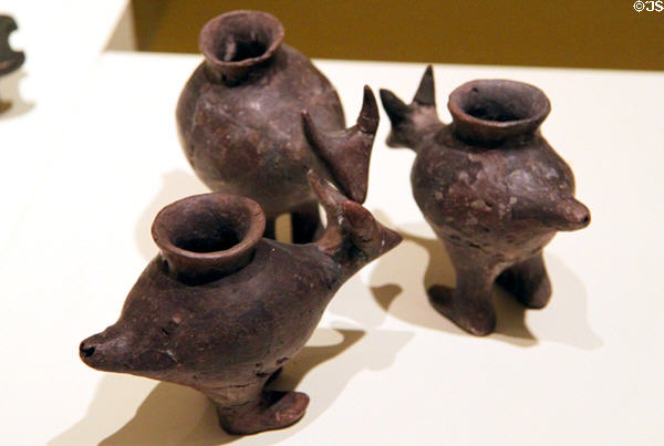 Late bronze age animals with spouts (after 1300 BCE) at Historical Museum of City of Vienna. Vienna, Austria.