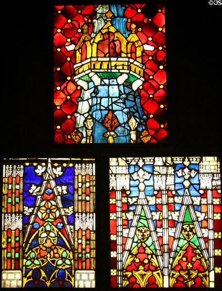 Stained glass windows (c1330-40) from St Stephan Choir of Vienna at Historical Museum of City of Vienna. Vienna, Austria.