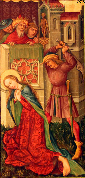 Martyrdom of St Catherine altarpiece (c1440-50) by Meister of Griedrichsaltares at Historical Museum of City of Vienna. Vienna, Austria.