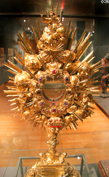 Silver sun monstrance (1759) by Joseph Moser of Vienna at Historical Museum of City of Vienna. Vienna, Austria.