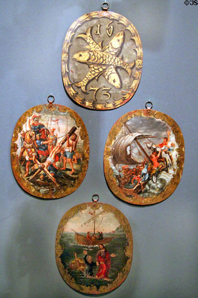 Guild panels of Danube fishermen (1673) at Historical Museum of City of Vienna. Vienna, Austria.