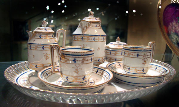 Coffee service (c1800) by Viennese Porcelain Manufacture at Historical Museum of City of Vienna. Vienna, Austria.