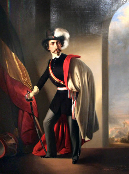 Portrait of University student participant in Austrian Revolution of 1848 by Franz Schams at Historical Museum of City of Vienna. Vienna, Austria.