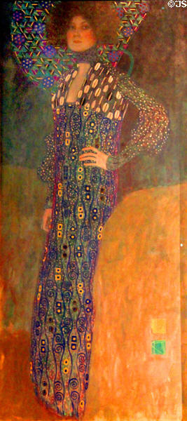 Portrait of Emilie Flöge (1902) by Gustav Klimt at Historical Museum of City of Vienna. Vienna, Austria.