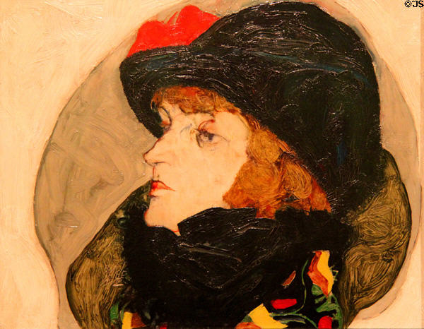 Portrait of Ida Roessler (1912) by Egon Schiele at Historical Museum of City of Vienna. Vienna, Austria.
