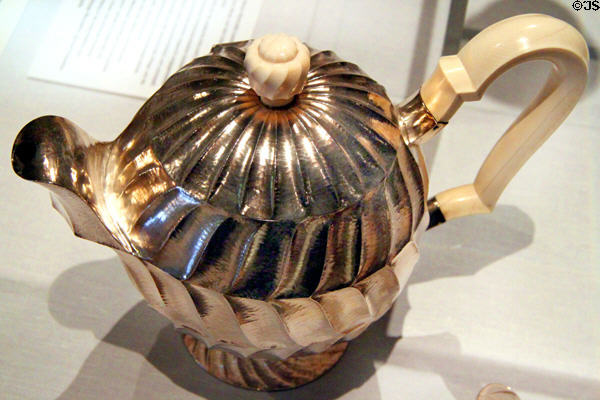Tea pot (1920) by Dagobert Peche for Wiener Werkstätte at Historical Museum of City of Vienna. Vienna, Austria.