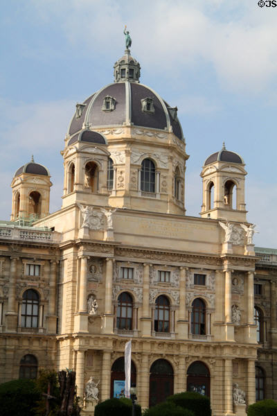 Central entrance portal with dome of Museum of Natural History. Vienna, Austria.