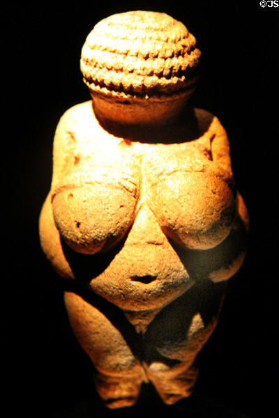 Venus of Willendorf (c23,000) BCE at Museum of Natural History. Vienna, Austria.