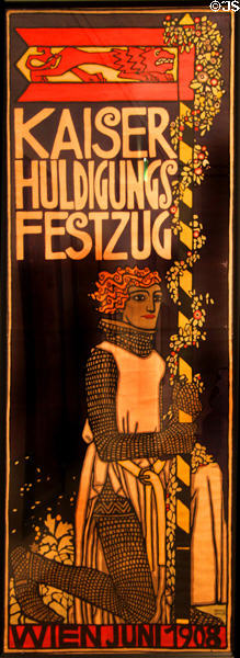 Emperor's Jubilee Parade poster (1908) by Berthold Löffler at Leopold Museum. Vienna, Austria.