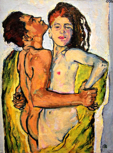 Lovers painting (c1913) by Koloman Moser at Leopold Museum. Vienna, Austria.