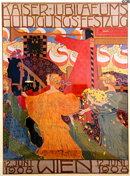 Emperor's Jubilee poster (1908) by Ferdinand Ludwig Graf at Leopold Museum. Vienna, Austria.