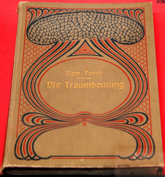 Austrian Expressionism design for book cover for Die Traumdeutung (Meaning of Dreams) by Sigmund Freud at Leopold Museum. Vienna, Austria.
