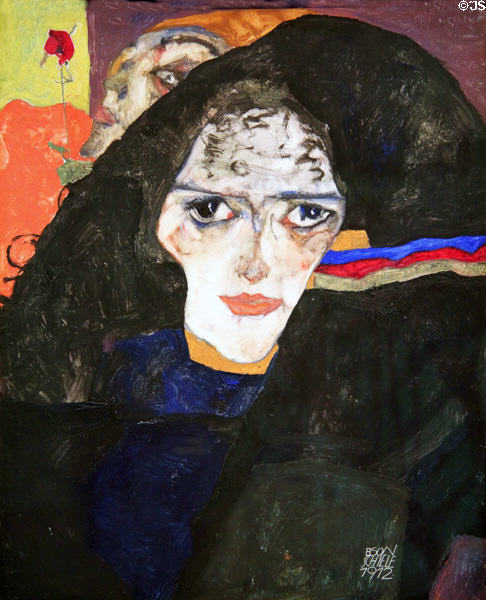 Mourning Woman painting (1912) by Egon Schiele at Leopold Museum. Vienna, Austria.