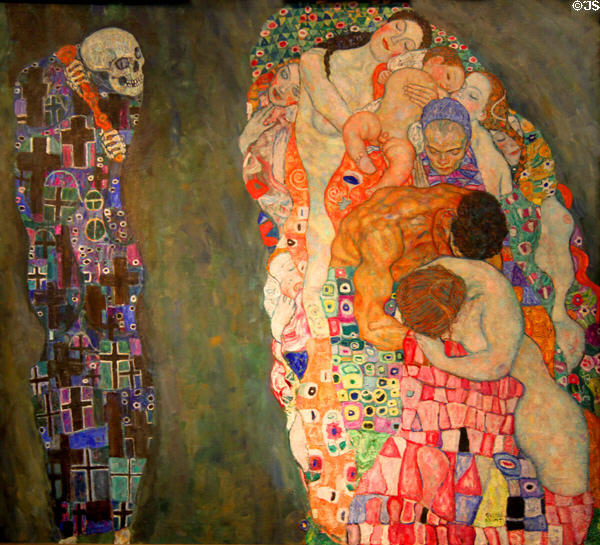 Death & Life painting (1910-5) by Gustav Klimt at Leopold Museum. Vienna, Austria.