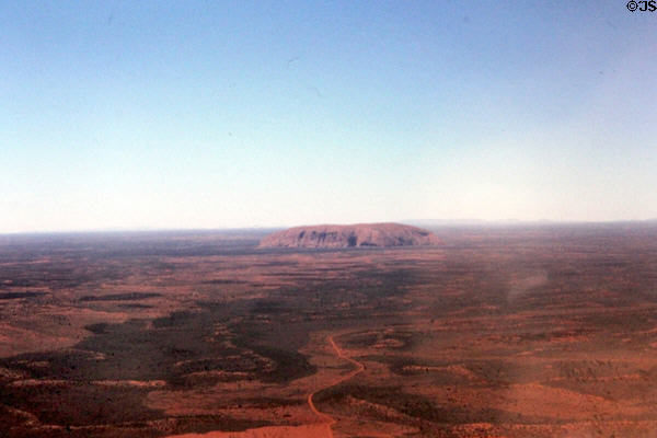 Uluru (aka Ayers Rock) seen from above. Australia.
