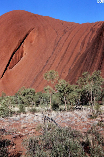 Vertical rills on face of Uluru (aka Ayers Rock). Australia.