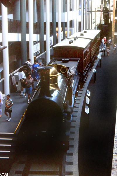 Locomotive display inside Sydney Powerhouse Museum. Sydney, Australia.