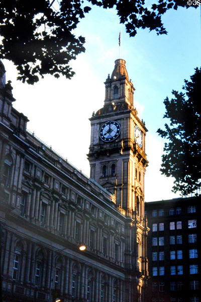 Clock tower of Melbourne General Post Office. Melbourne, Australia.
