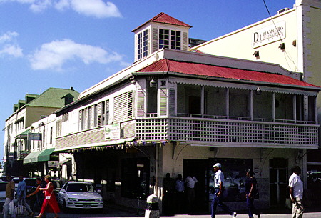 Colonial architecture on the corner of Broad & McGregor Streets. Bridgetown, Barbados.
