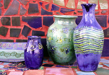 Hand-crafted Earthworks pottery. Barbados.