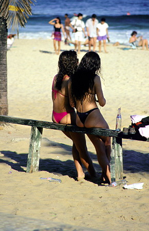 Girls of Ipanema in native Bikinis, Rio de Janeiro. Brazil.