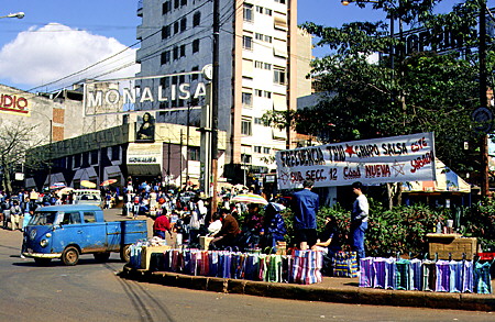 Duty free shopping area in Ciudad Del Este, Paraguay. Brazil.