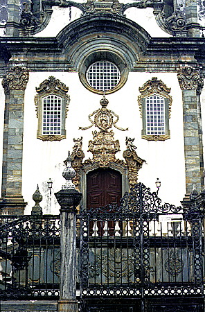 Detail of Baroque church Igreja de São Francisco de Assis in São João del Rei. Brazil.