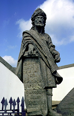 One of Aleijadinho's prophet statues at Basílica de Bom Jesus, Congonhas. Brazil.