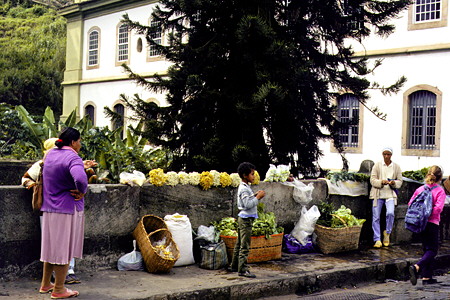 Small street market in Ouro Prêto. Brazil.