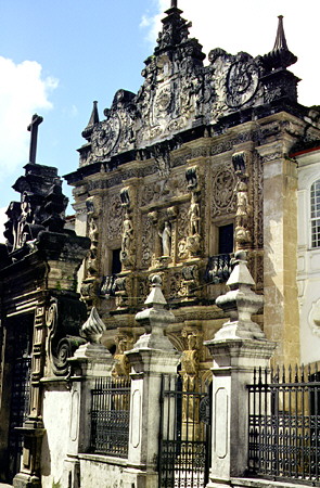São Francisco church entrance in Spanish Baroque style in Salvador. Brazil.