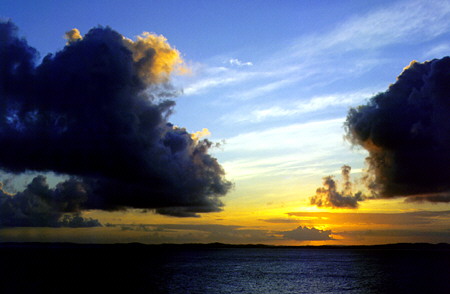 Sunset over Salvador bay. Brazil.
