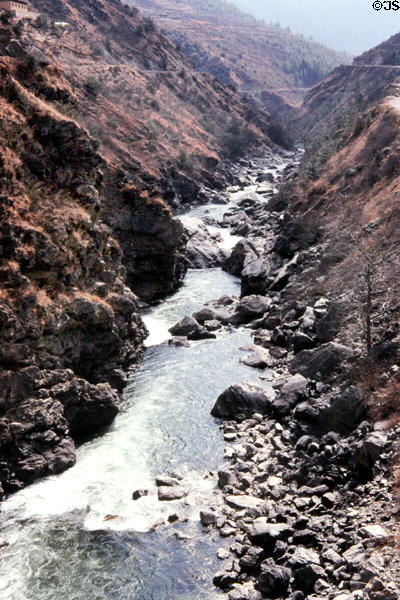 Chhuzom River between Paro & Thimpu. Bhutan.