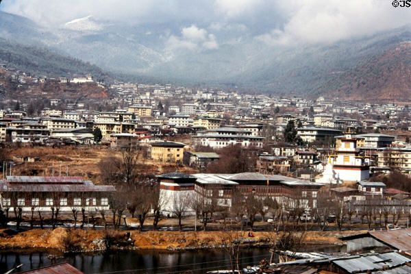Overview of Thimpu. Bhutan.