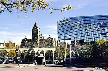 Olympic Plaza & City Hall in Calgary. Calgary, AB.
