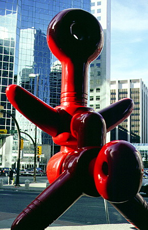 Red Etrog sculpture,. Calgary, AB.