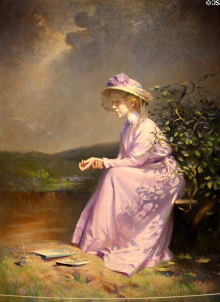Lady in Violet painting (1910) by Ernest Percival Tudor-Hart at Art Gallery of Greater Victoria. Victoria, BC.