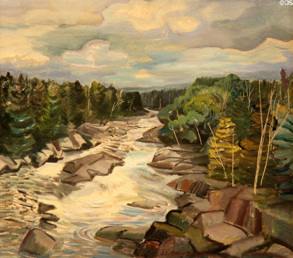 Petawawa River painting (1944) by Jack Shadbolt at Art Gallery of Greater Victoria. Victoria, BC.