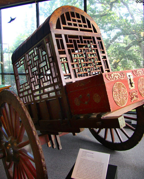 Chinese two-wheeled horse carriage (19thC) at Art Gallery of Greater Victoria. Victoria, BC.