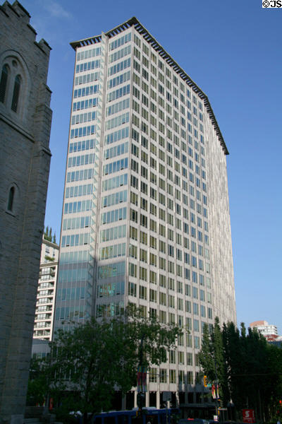 The Electra condos (1957) (22 floors) (989 Nelson St.) (former BC Hydro headquarters). Vancouver, BC. Architect: Merrick Architecture + Thompson, Berwick, Pratt & Partners.