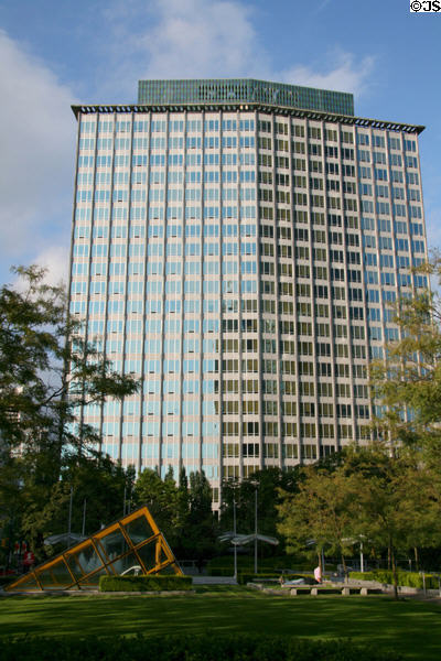 The Electra (former BC Hydro headquarters) was Vancouver's first modern highrise. Vancouver, BC.