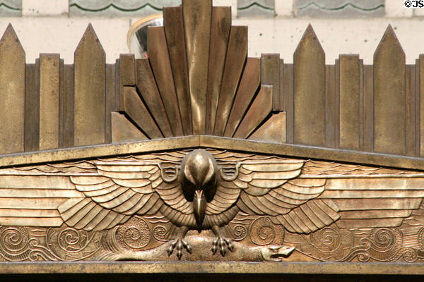 Bronze eagle on Marine Building. Vancouver, BC.