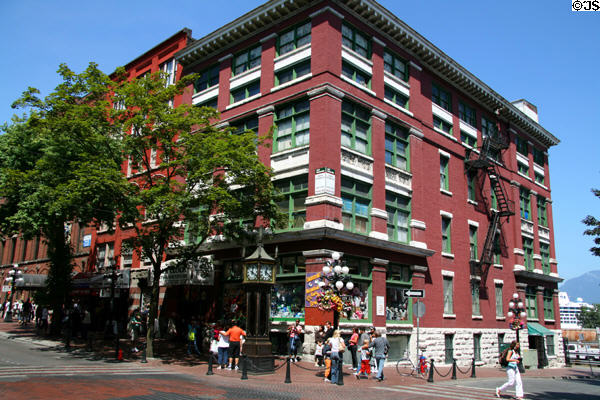 Gastown heritage commercial buildings with Steam Clock. Vancouver, BC.
