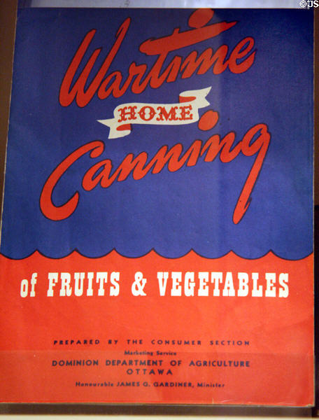 Wartime Home Canning booklet at Vancouver Museum. Vancouver, BC.