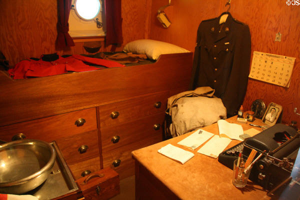 Clerk's cabin aboard RCMP St. Roch at Vancouver Maritime Museum. Vancouver, BC.