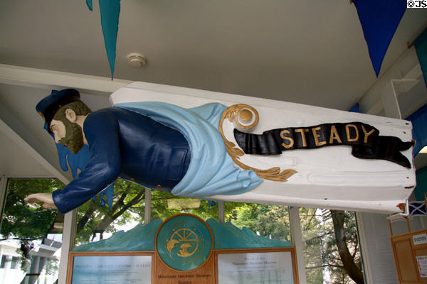 Figurehead of bearded captain from ship Steady at Vancouver Maritime Museum. Vancouver, BC.