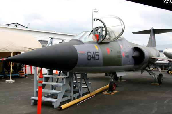 Canadair CF-104 Starfighter (1950s) jet trainer at Canadian Museum of Flight. Langley, BC.