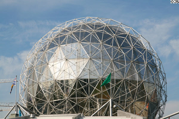 Geodesic dome of Telus World of Science built as Expo Centre for Expo 86. Vancouver, BC.