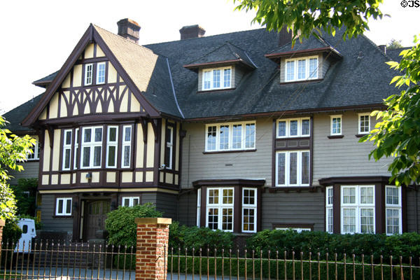 Heritage house on The Crescent in Shaughnessy neighbourhood. Vancouver, BC. Style: Tudor Revival.