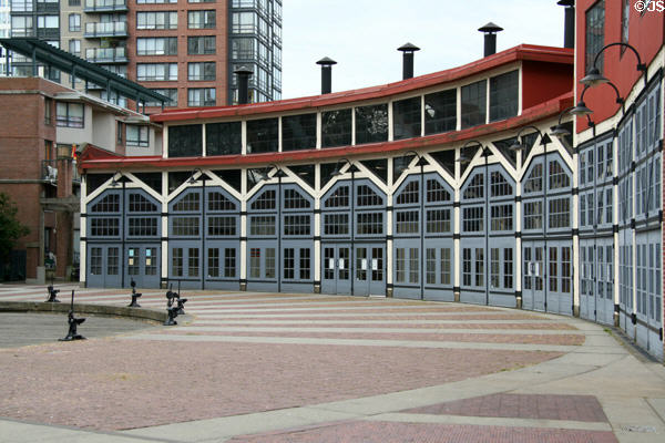 Canadian Pacific Railway Roundhouse (1888) in Yaletown. Vancouver, BC.